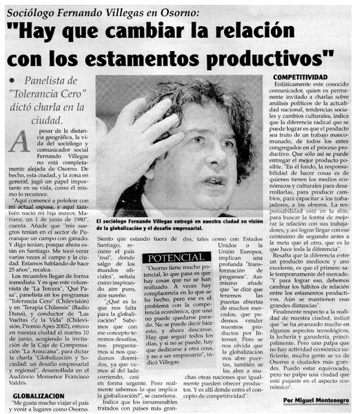 Hay que cambiar la relación con los estamentos productivos