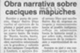 Obra narrativa sobre caciques mapuches