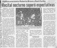 Recital nocturno superó expectativas  [artículo].