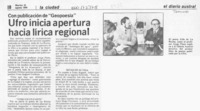 Ufro inicia apertura hacia lírica regional
