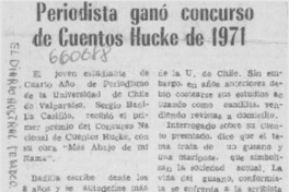 Periodista ganó concurso de Cuentos Hucke de 1971.