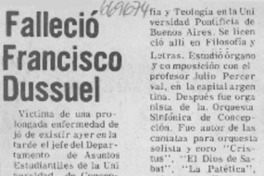 Falleció Francisco Dussuel.