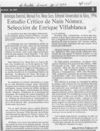 Estudio crítico de Naín Nómez  [artículo].