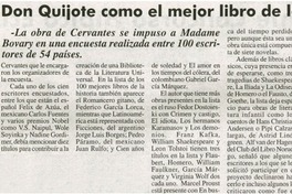 Eligen a Don Quijote como el mejor libro de la historia.