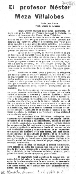 El profesor Néstor Meza Villalobos