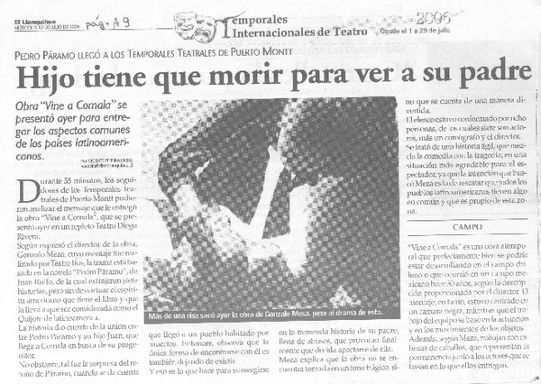 Hijo tiene que morir para ver a su padre