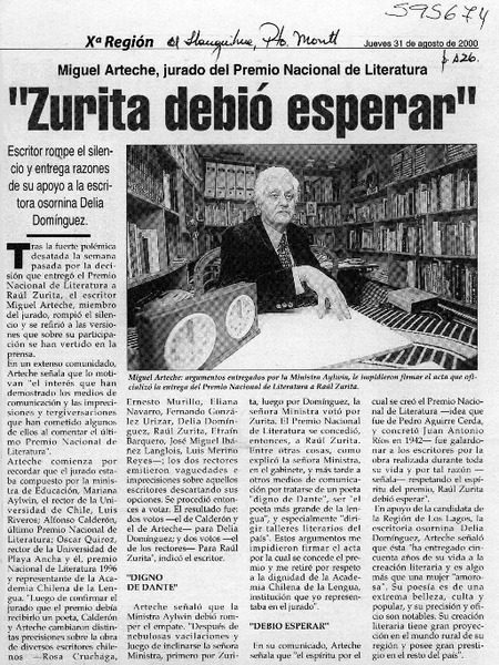 "Zurita debió esperar"