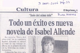 Todo un éxito es nueva novela de Isabel Allende