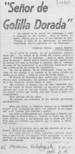 "Señor de golilla dorada"