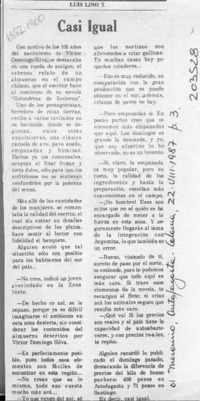 Casi igual  [artículo] Luis Lino T.