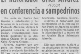 El Historiador Oriel Alvarez en conferencia a sampedrinos
