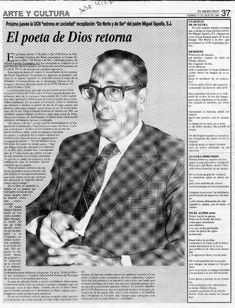 El poeta de Dios retorna  [artículo].