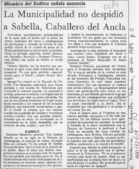 La Municipalidad no despidió a Sabella, Caballero del Ancla  [artículo].