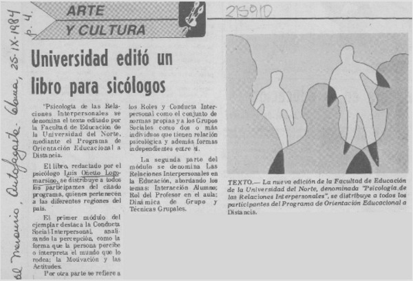 Universidad editó un libro para sicólogos