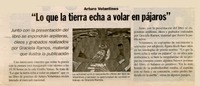 Lo que la tierra echa a volar en pájaros".  [artículo]
