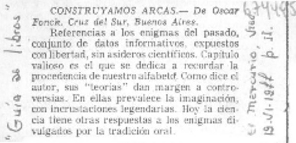Construyamos arcas