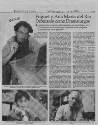 Fuguet y Ana María del Río debutarán como dramaturgos