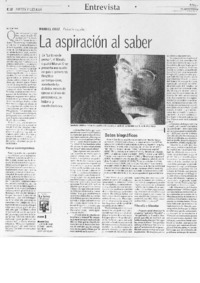 La aspiración al saber [entrevista]
