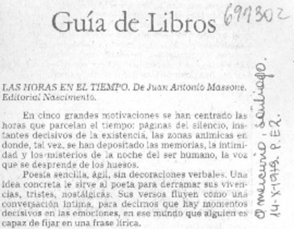 Las horas en el tiempo.