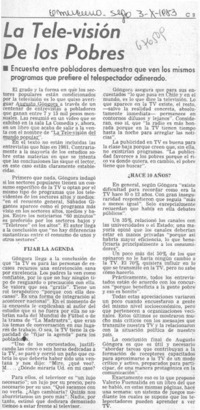 La tele-visión de los pobres.