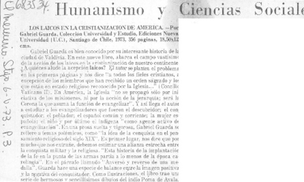 Los Laicos en la cristianización de América.