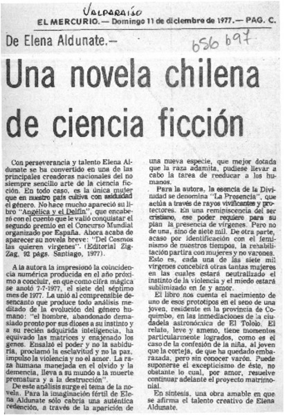 Una novela chilena de ciencia ficción.  [artículo]