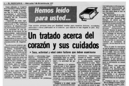 Un Tratado acerca del corazón y sus cuidados.