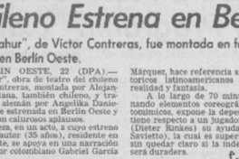 Chileno estrena en Berlín