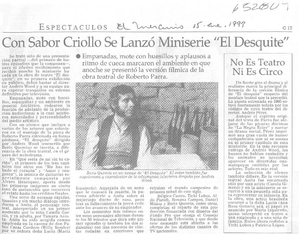 Con sabor criollo se lanzó miniserie "El desquite"  [artículo]