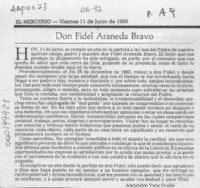 Don Fidel Aranera Bravo  [artículo] Alejandro Vera Ovalle.