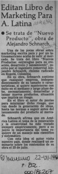 Editan libro de marketing para A. Latina  [artículo].