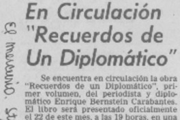 En circulación "Recuerdos de un diplomático
