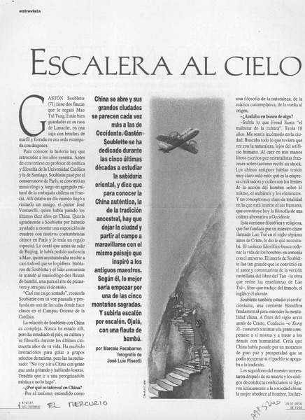 Escalera al cielo  [artículo] Marcela Recabarren.