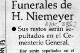 Funerales de H. Niemeyer  [artículo].