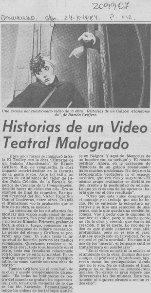 Historias de un video teatral malogrado