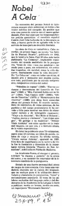 Nobel a Cela  [artículo].