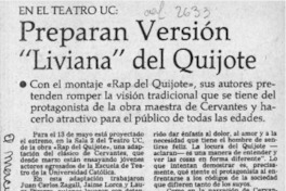 Preparan versión "liviana" del Quijote  [artículo].