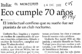 Eco cumple 70 años.