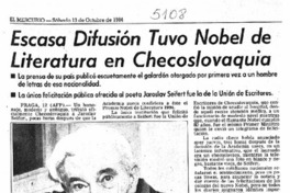 Escasa difusión tuvo Nobel de Literatura en Checoslovaquia.