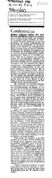 Mario Vargas Llosa en Alemania Federal.