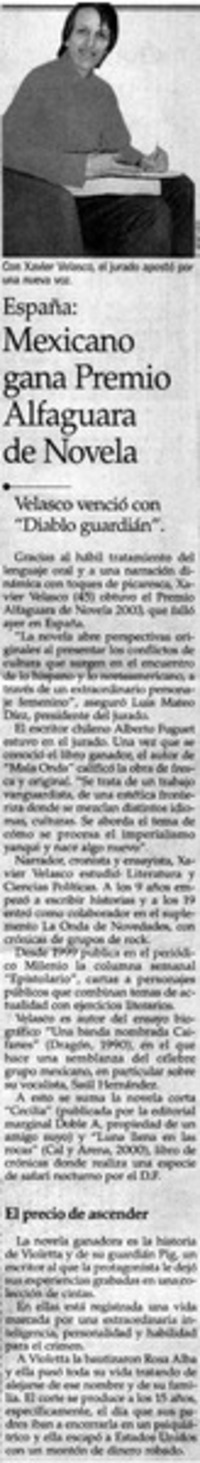 Mexicano gana Premio Alfaguara de Novela