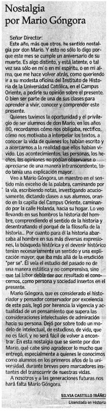 Nostalgia por Mario Góngora