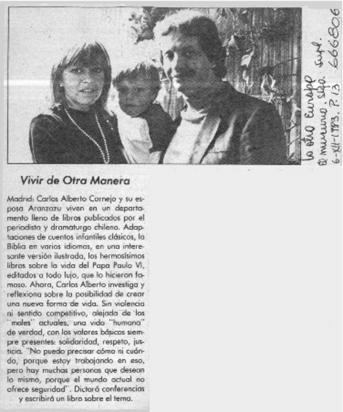 Vivir de otra manera.  [artículo]