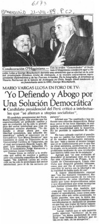Yo defiendo y abogo por una solución democrática.