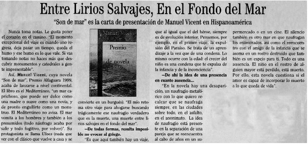 Entre lirios salvajes, en el fondo del mar