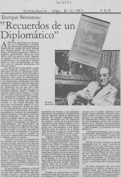 "Recuerdos de un diplomático"