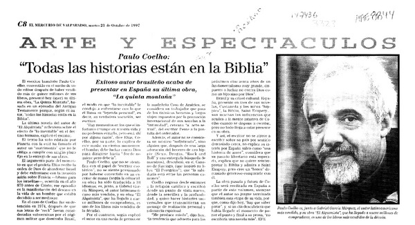 "Todas las historias están en la Biblia"  [artículo].