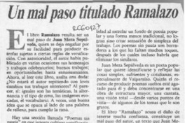 Un mal paso titulado "Ramalazo"  [artículo] José María Madrigal.
