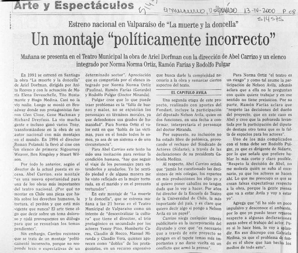 Un Montaje "políticamente incorrecto"  [artículo]