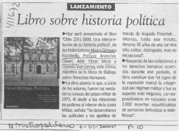Libro sobre historia política  [artículo]